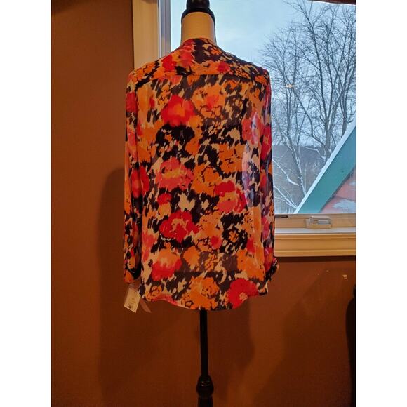 Liz Claiborne PM American Navy Multi Color Floral Top & Black Camisole NWT - Picture 4 of 12